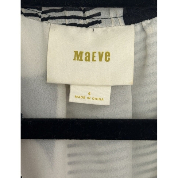 Anthropologie MAEVE high to low black and white dress (Size 4) 🖤👗🤍 NWOT - Picture 15 of 16